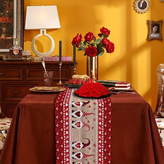 Red Heart-shaped Rattan Decorative Balls Set - 12pcs