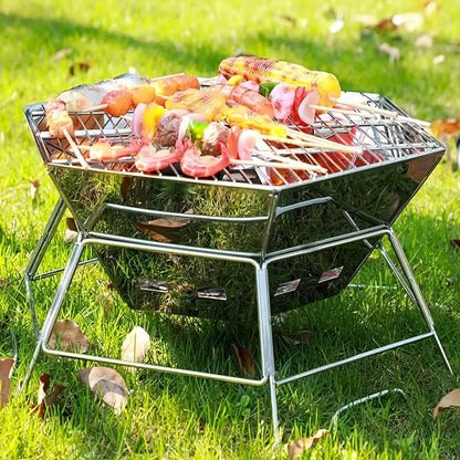 Foldable Stainless Steel Camping Charcoal Grill