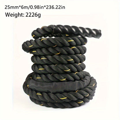 1pc Combat Rope for Core Strength Training - 6m Physical Fitness Rope(Black)