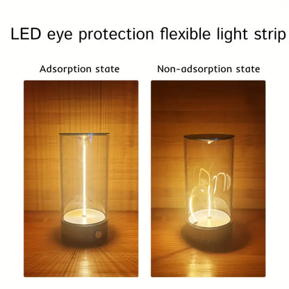 Magnetic LED Atmosphere Lamp with Three Levels of Brightness - Dark Silver- Large Size