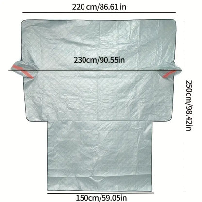 Universal Car Snow Shield: Silvery Front Windshield Cover