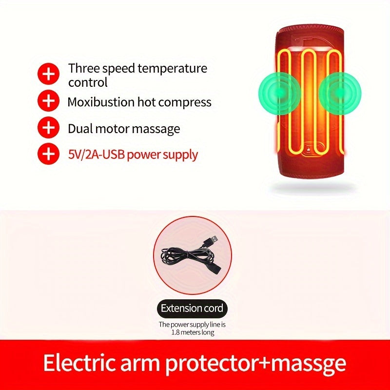 Heated Arm Massager Sleeve with USB Compression Therapy