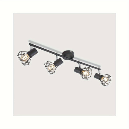 Industrial 4-Light Semi-Flush Ceiling Light