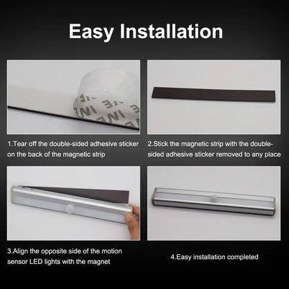 2pcs Motion Activated RV Step Lights, 10 LED Battery Powered Magnetic Night Light