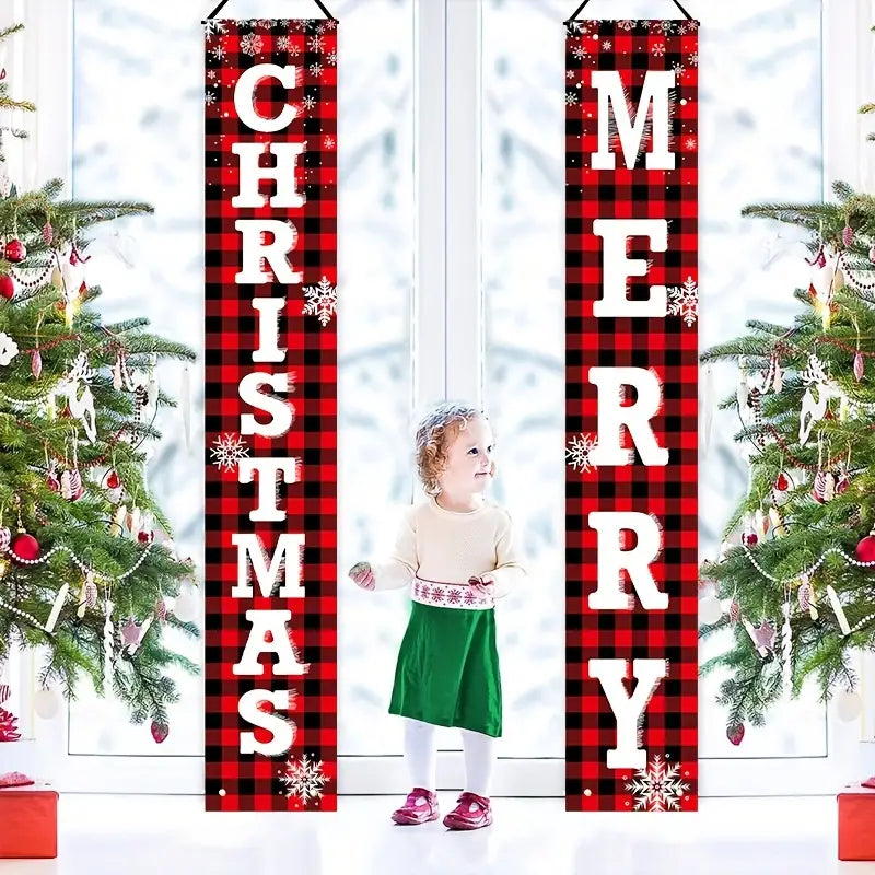 Enhance Your Festive Decor with Set of 2 Christmas Outdoor Porch Signs