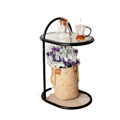 round  2-Tier Storage Side Table