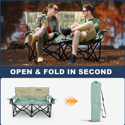 Double Camping Chair 2 Person Outdoor Folding Seat