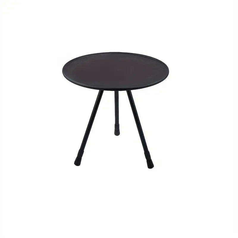 Adjustable Height Outdoor Aluminum Alloy Coffee Table - Black Round Casual Style