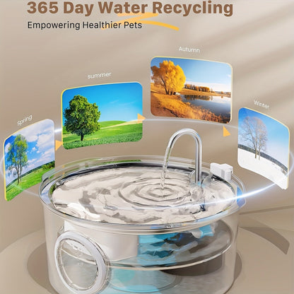 Pet Feeder Dog Water Fountain Stainless Steel