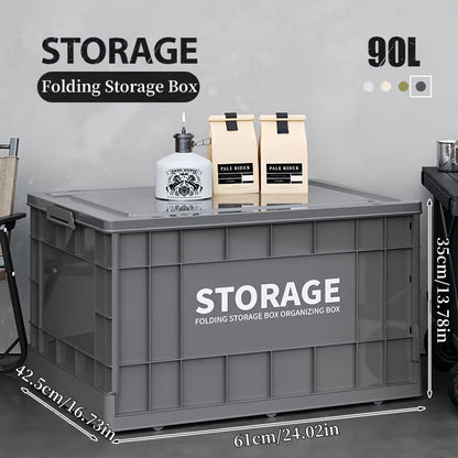 Outdoor Camping Storage Box with Lid & Wheels