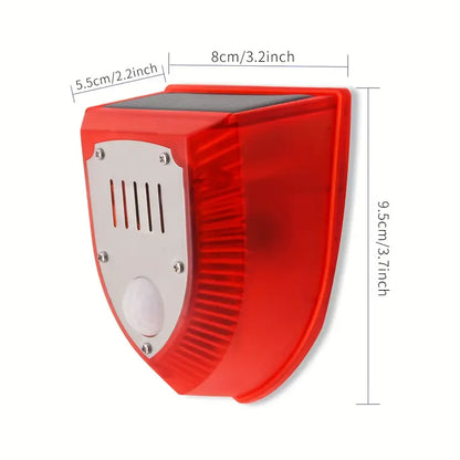 Solar-Powered Security Alarm Light with 129dB Gunshot and Dog Barking Sounds