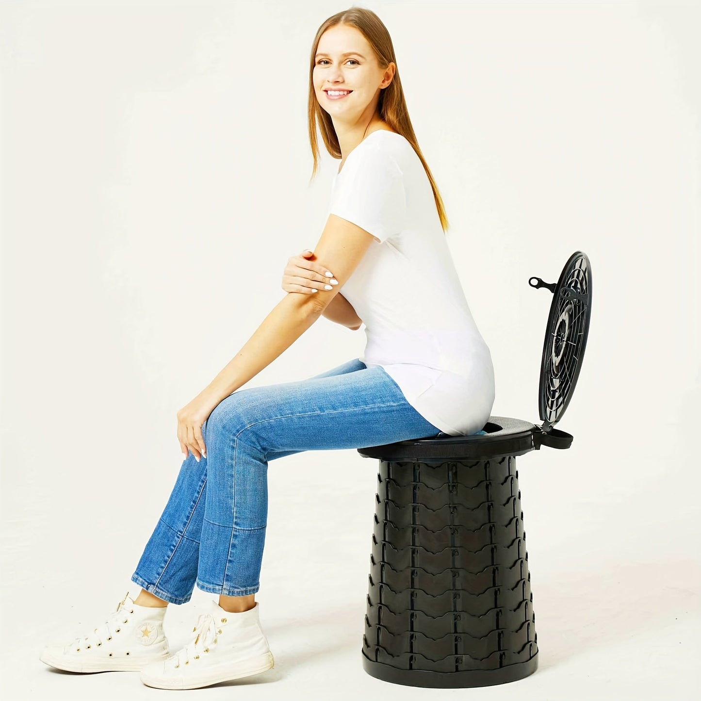 Camping Toilet Portable Foldable with Lid