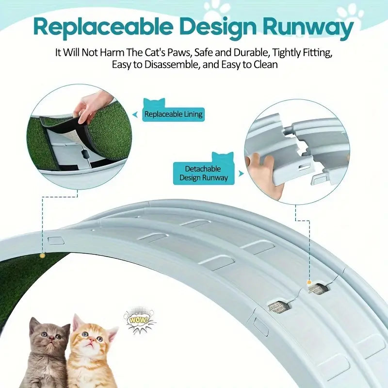 Pet Fitness Wheel - Interactive Treadmill for Cats and Dogs Grey