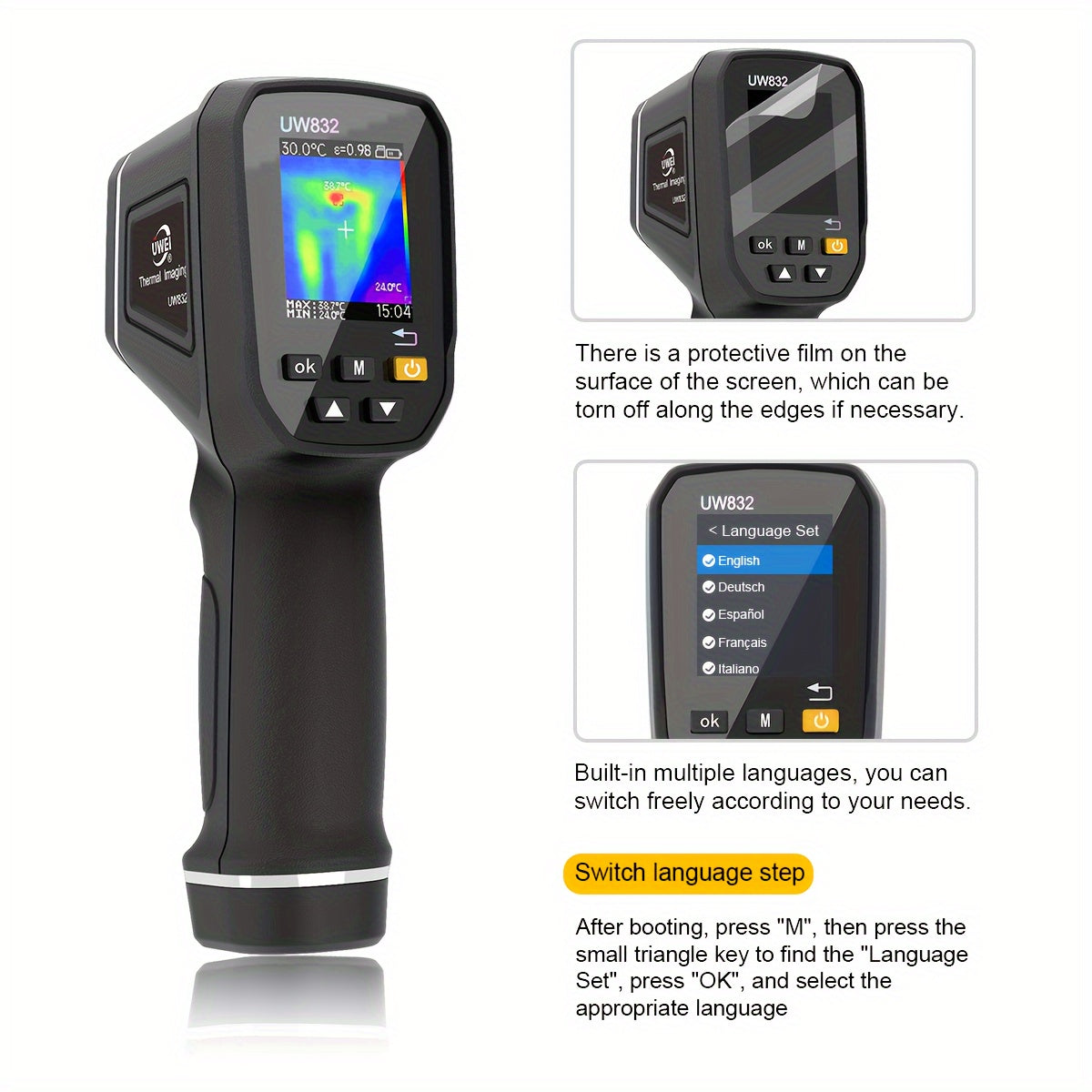Handheld Thermal Imaging Camera 32x32 IR Sensor