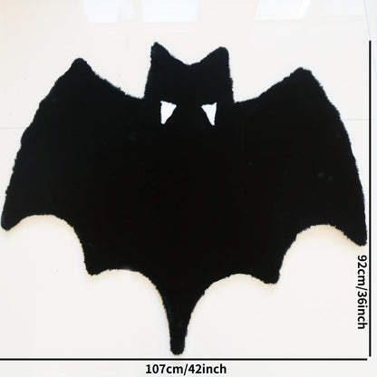 Black Bat-Themed Area Rug