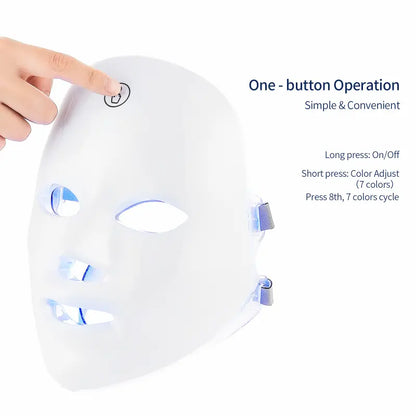 Portable 7 Color Light Facial Mask - Touch Screen Skin Care Device with Multi-Function Beauty Benefits - USB Charged