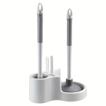 4-in-1 Wall-Mounted Toilet Brush Set