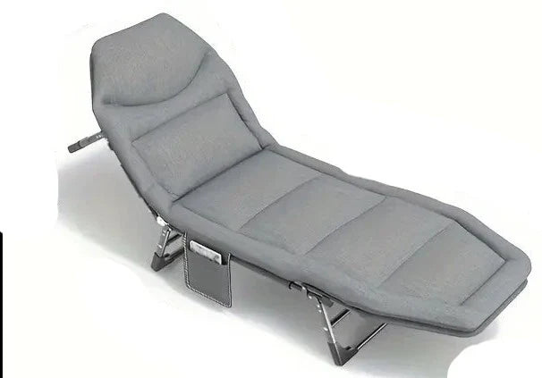 Portable Folding Bed: Single, Free Installation, Ideal for Camping - Gray