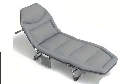 Portable Folding Bed: Single, Free Installation, Ideal for Camping - Gray