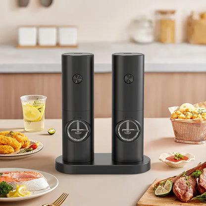 Electric Pepper Grinder Set - 2pcs Household Sea Salt Ginders