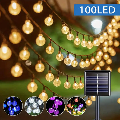 Enhance Your Space with 1 Pack 100 LED Solar String Lights | Waterproof, 8 Lighting Modes