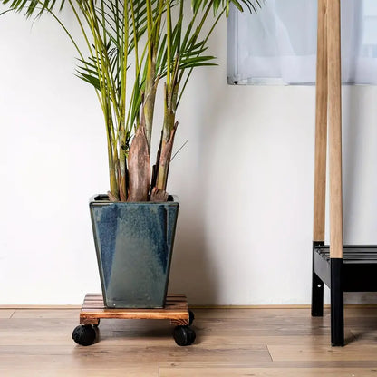 Lockable Patio Outdoor Roller Flower Pot 30.48 cm - Set of 2