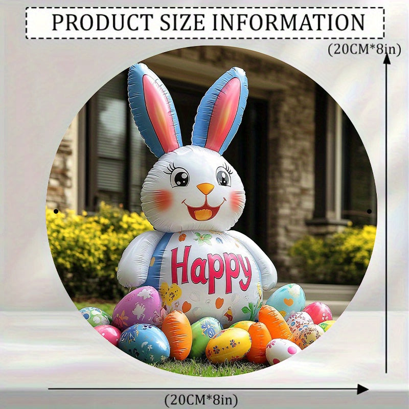 Giant Inflatable Easter Bunny with "Happy Easter" Message