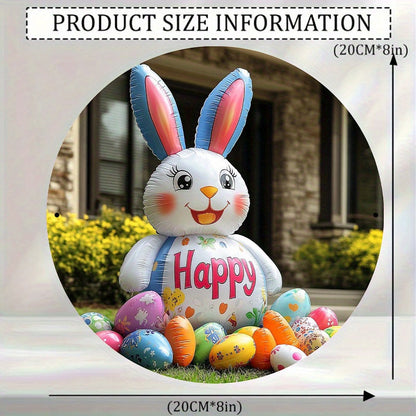 Giant Inflatable Easter Bunny with "Happy Easter" Message