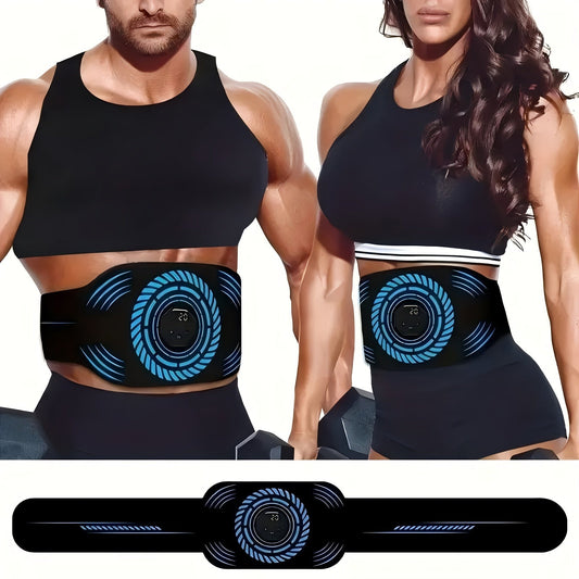 USB Rechargeable Ab Massage Belt – 6 Modes(Black)