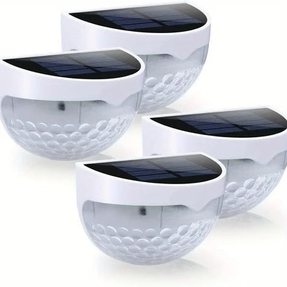 Twinkling Festive Glow: Christmas Solar Fence Lights 4-Pack