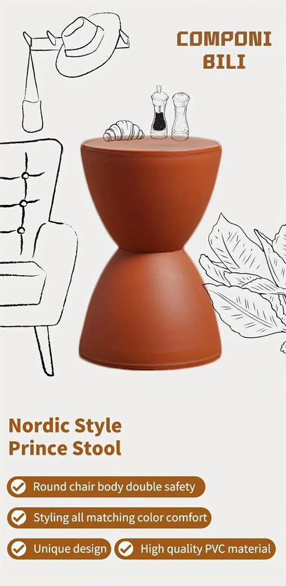 Hourglass-Shaped Plastic Storage Bench - Brownish Red