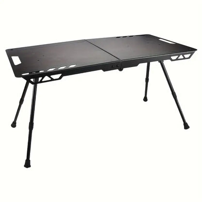 Black Liftable Folding Table: Lightweight Aluminum Alloy Portable Camping Table