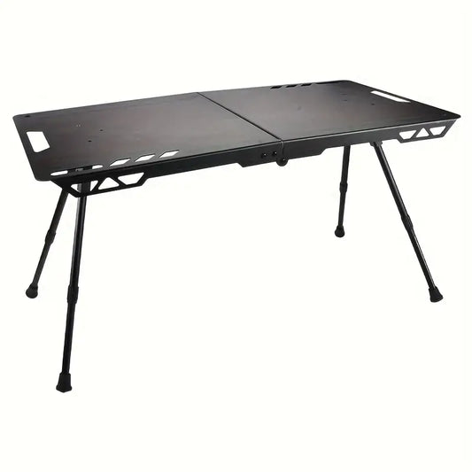 Black Liftable Folding Table: Lightweight Aluminum Alloy Portable Camping Table