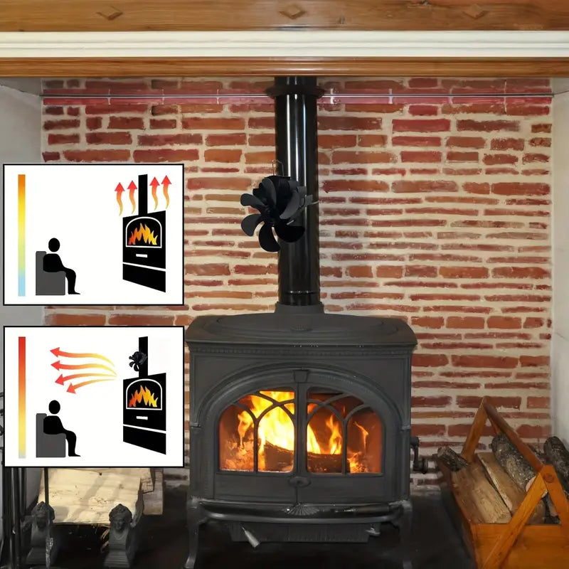 6-Blade Wood Stove Fan - Upgrade Chimney-Bundled Type