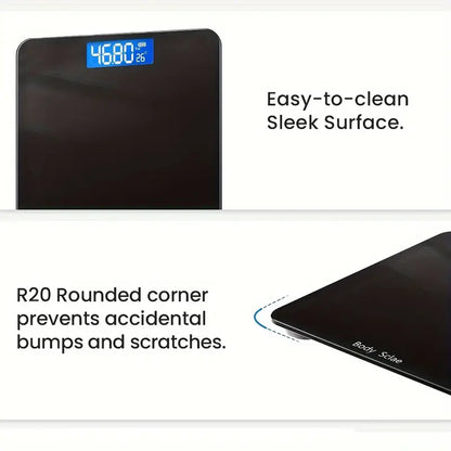 Ultra Slim Digital Bathroom Scale - Most Accurate Body Weight Scales Large Backlit Display | Black
