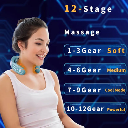 Intelligent Heated Neck Massager - Gray Blue