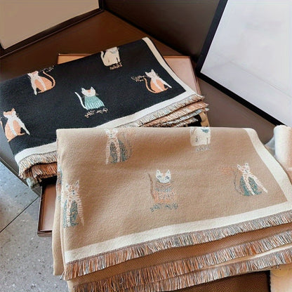 Cozy Double-Sided Cat Scarf for Winter Style