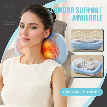 3D Massage Pillow with Heat Function (Blue)