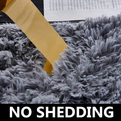 Cozy Gray Fluffy Round Rug - 120x120cm | Ultra Soft Shaggy Area Rug