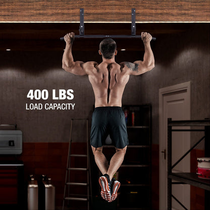 Wall-Mounted Stainless Steel Pull-Up Bar Black