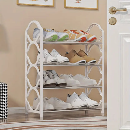 Step up your organization game with this stylish and functional shoe rack