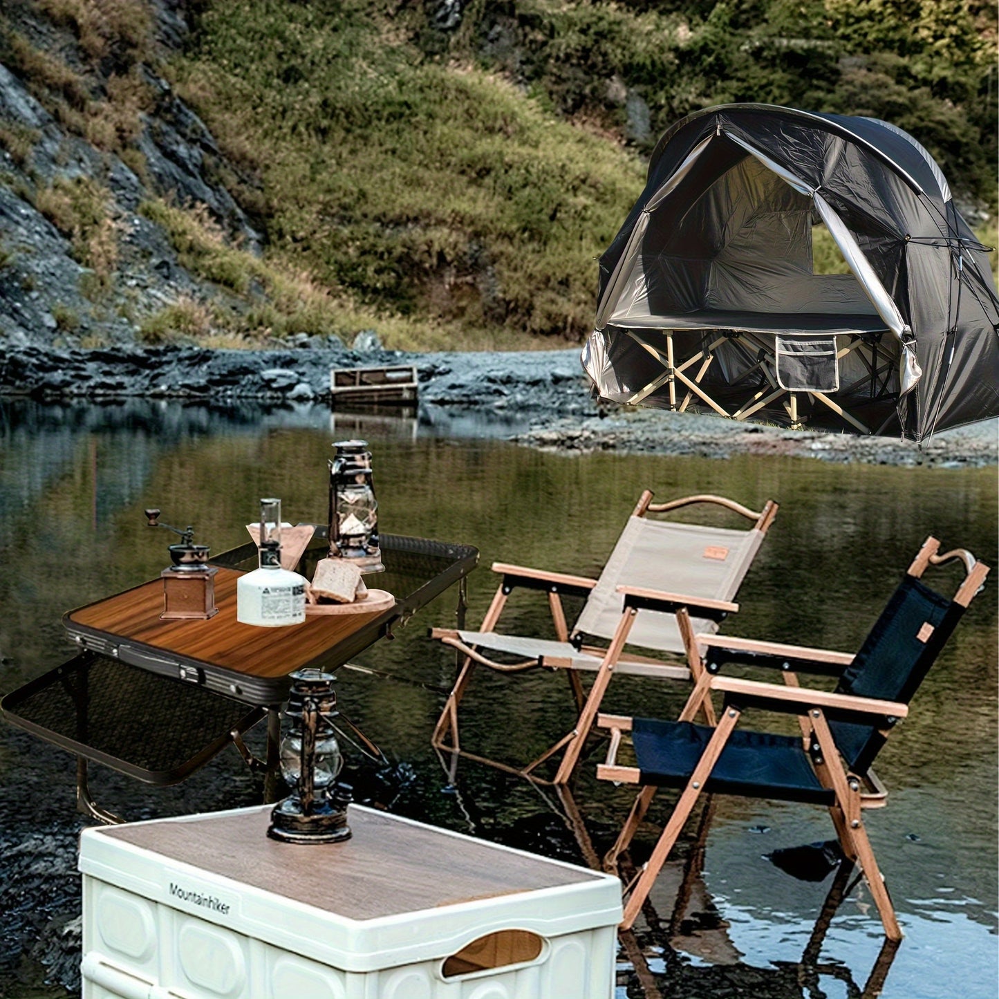 Folding Table with Mesh Seat
