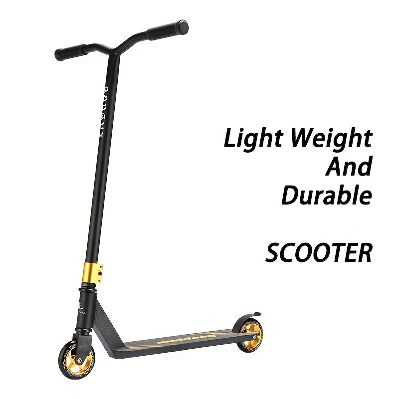 360° Stunt Kick Scooter Black Gold PU Wheels