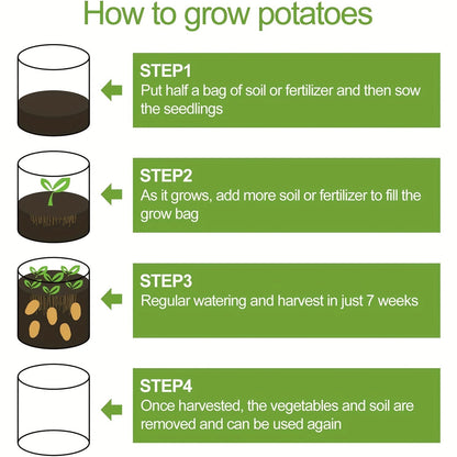 Large Potato Grow Bag with Handles Green