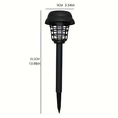 2pcs Solar Mosquito Killer Lamp Set - Outdoor Waterproof Fly Trap & Insect Repellent