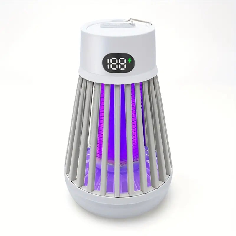 Electric Mosquito Killer Lamp & LED Light Combo - USB Rechargeable Bug Zapper- White