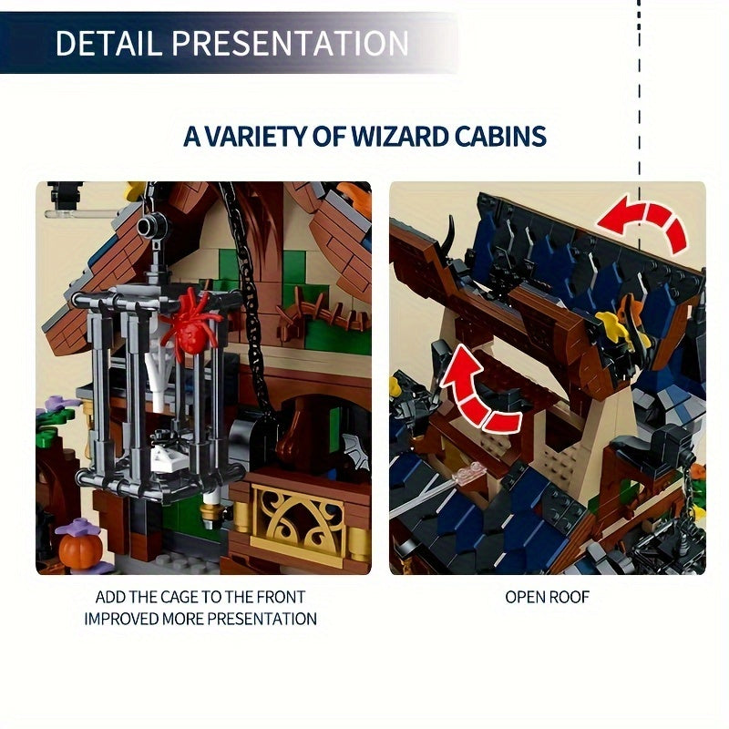 1964pcs Enchanted Medieval Witch House - LED Light-Up