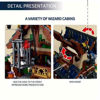 1964pcs Enchanted Medieval Witch House - LED Light-Up