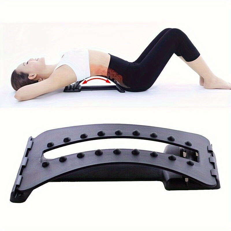 Back Magic Stretcher & Lower Lumbar Support - Spine Massager(Black)