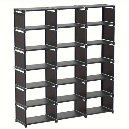Metal Bookshelf Storage Organizer (18 Grid)